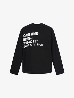 Slogan Long Sleeve T-Shirt in White, Black or Grey – Black front flat lay | XoKool