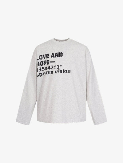 Slogan Long Sleeve T-Shirt in White, Black or Grey