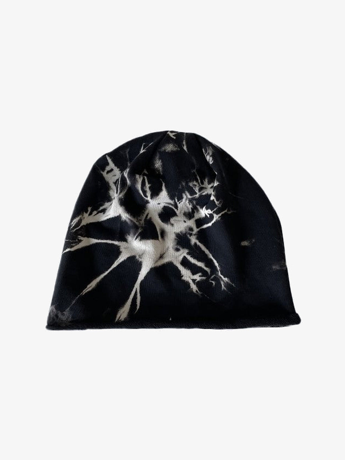 Slouchy Tie Dye Jersey Beanie – Schwarz, Vorderansicht | XoKool