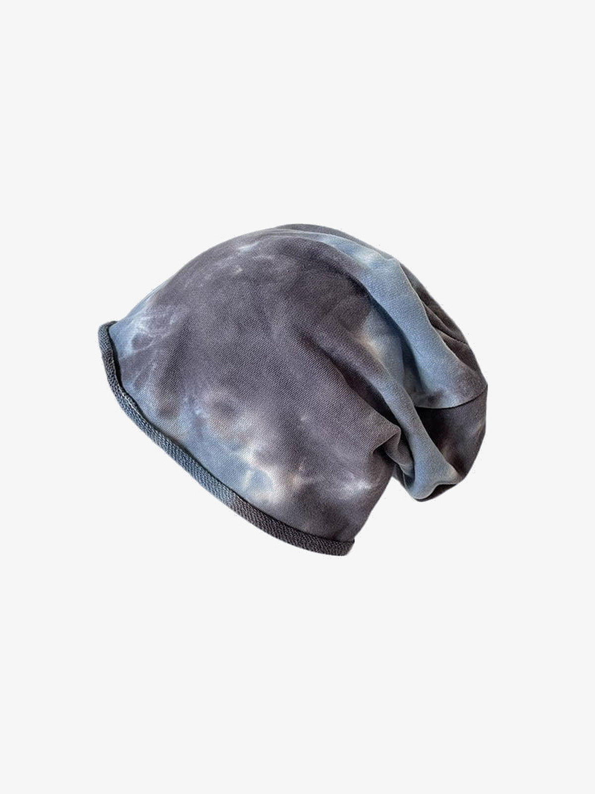 Slouchy Tie Dye Jersey Beanie – Blaugrau Tie-Dye, seitlich | XoKool
