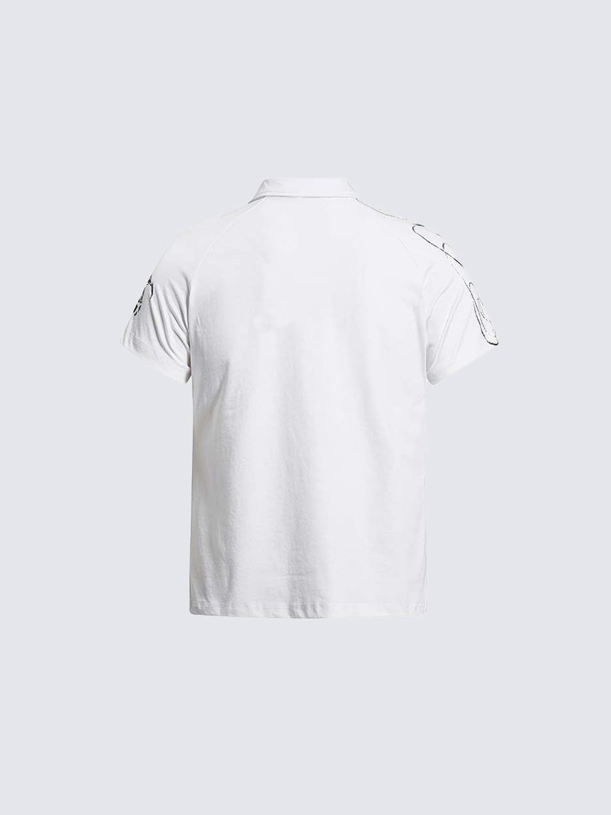 Graphic polo shirt – White, flat back | XoKool