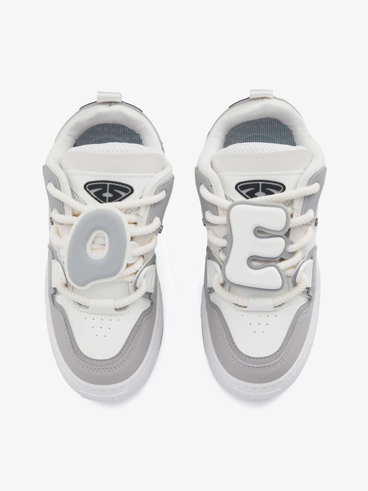Letter patch skate shoes – Grey, top | XoKool