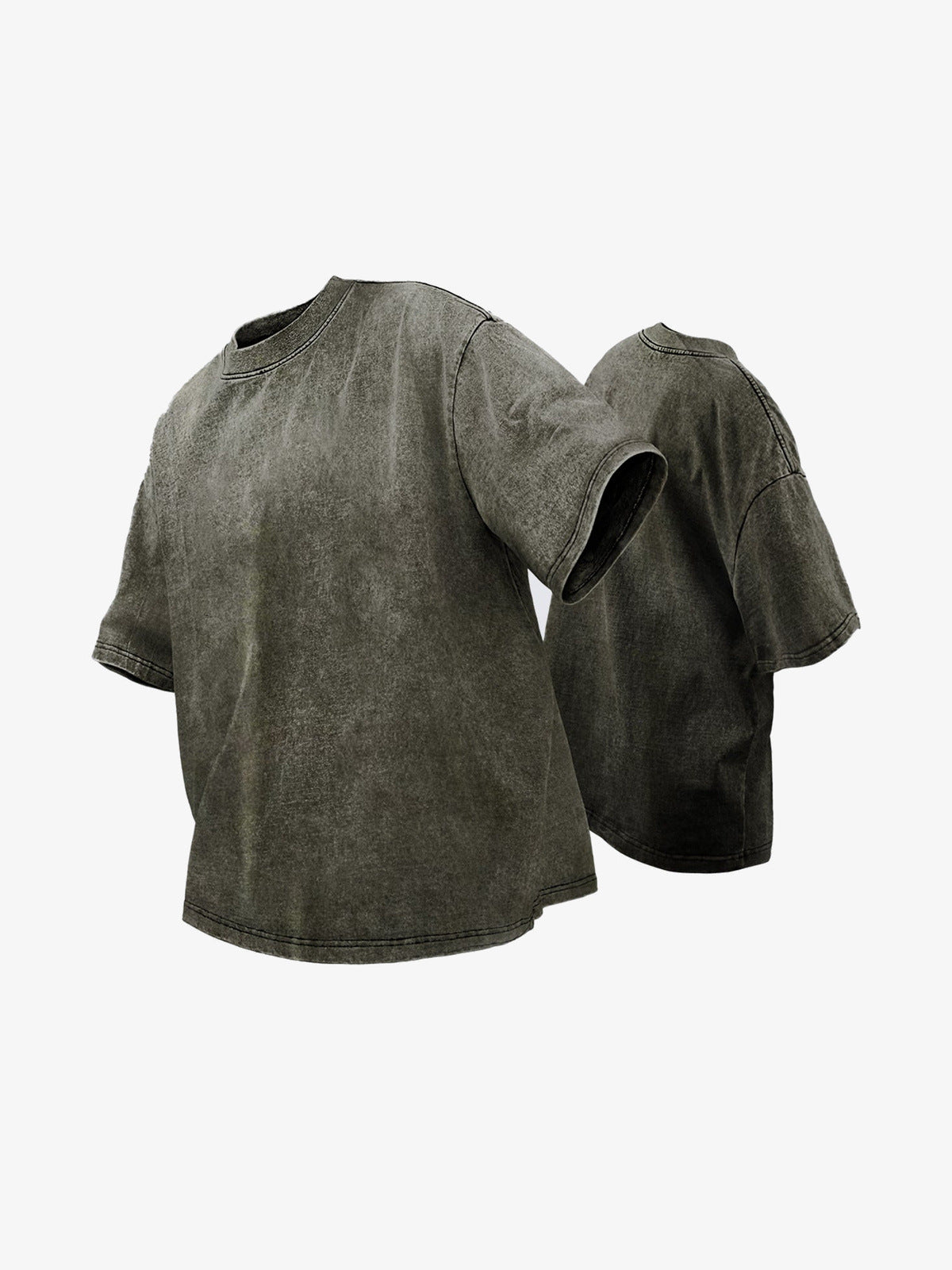 Snow wash boxy tee – Olive | XoKool