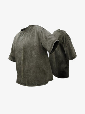 Snow wash boxy tee – Olive | XoKool
