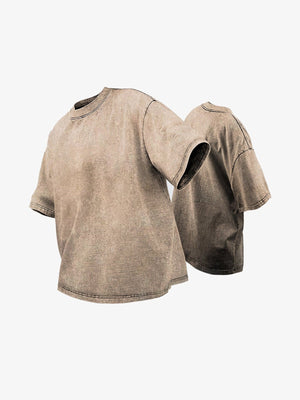 Snow wash boxy tee – Tan | XoKool