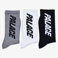 Ribbed Crew Socks with Vertical Lettering