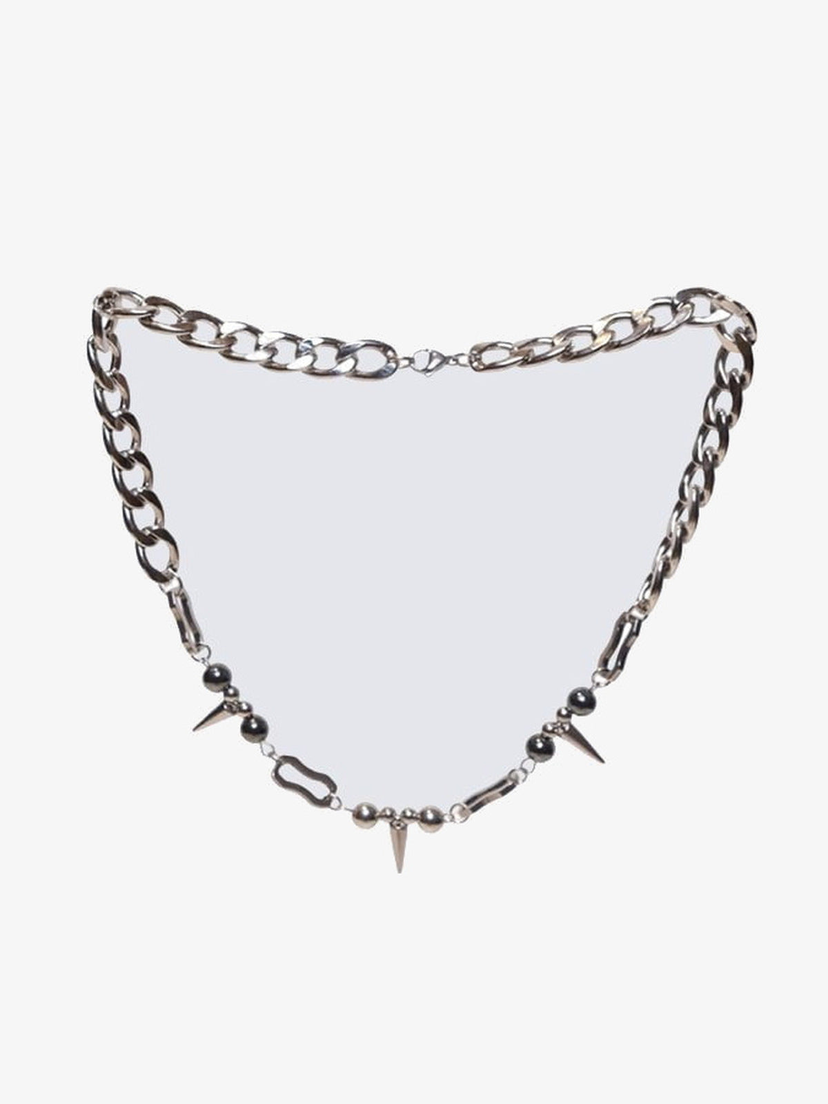 Halskette mit Spikes und Perlenkette – Produktansicht | XoKool