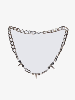 Spike and Bead Chain Necklace – product view | XoKool