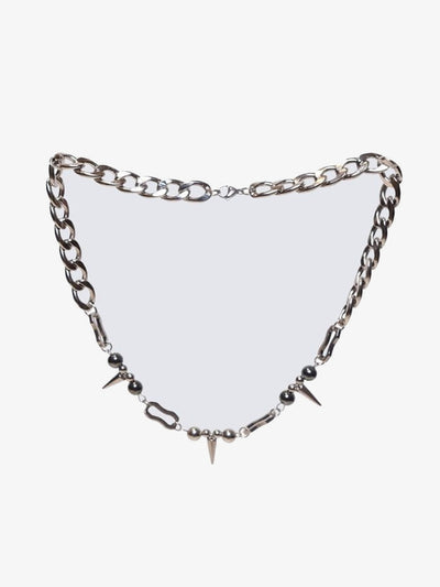 Halskette mit Spikes und Perlen
