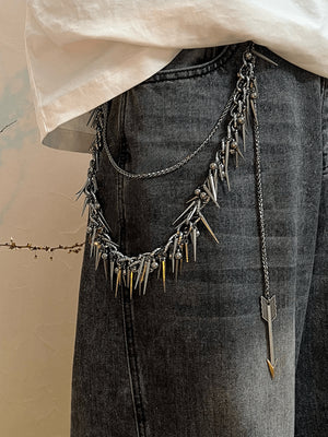 Spiked Arrow Double Jeanskette – an der Jeans, als Hosenkette getragen | XoKool