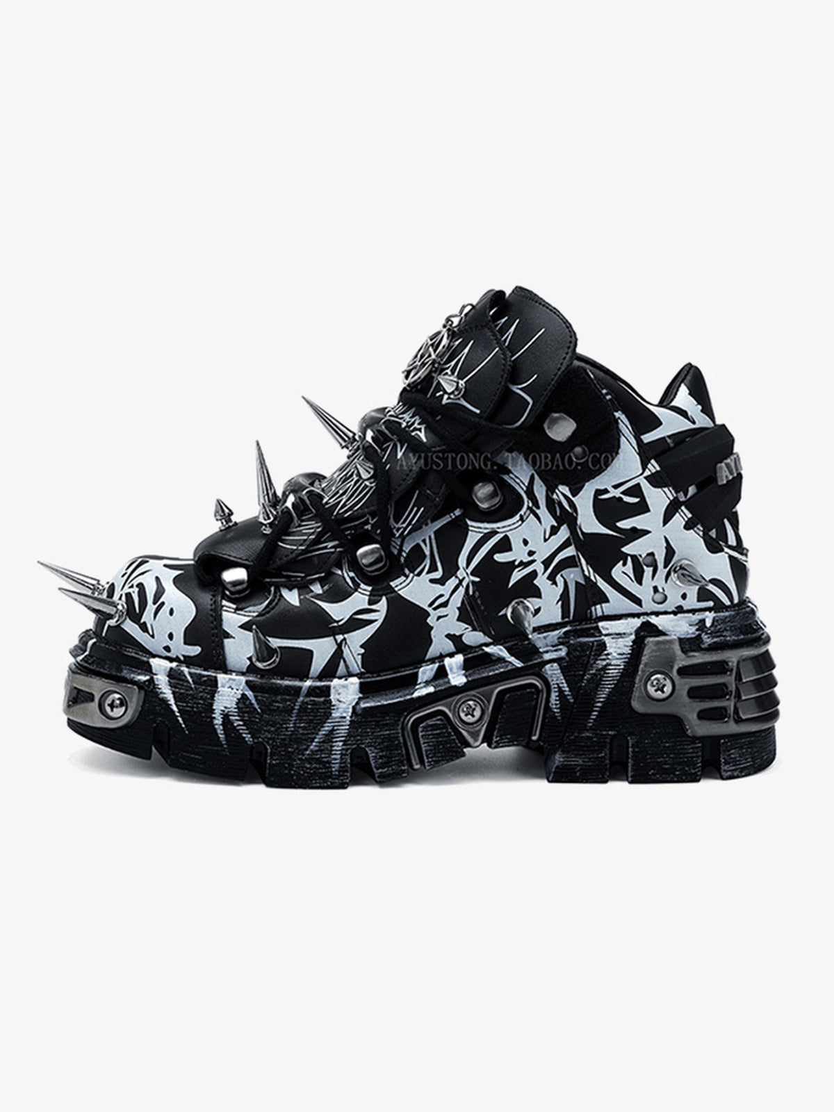 Zapatos de plataforma con púas – vista lateral | XoKool