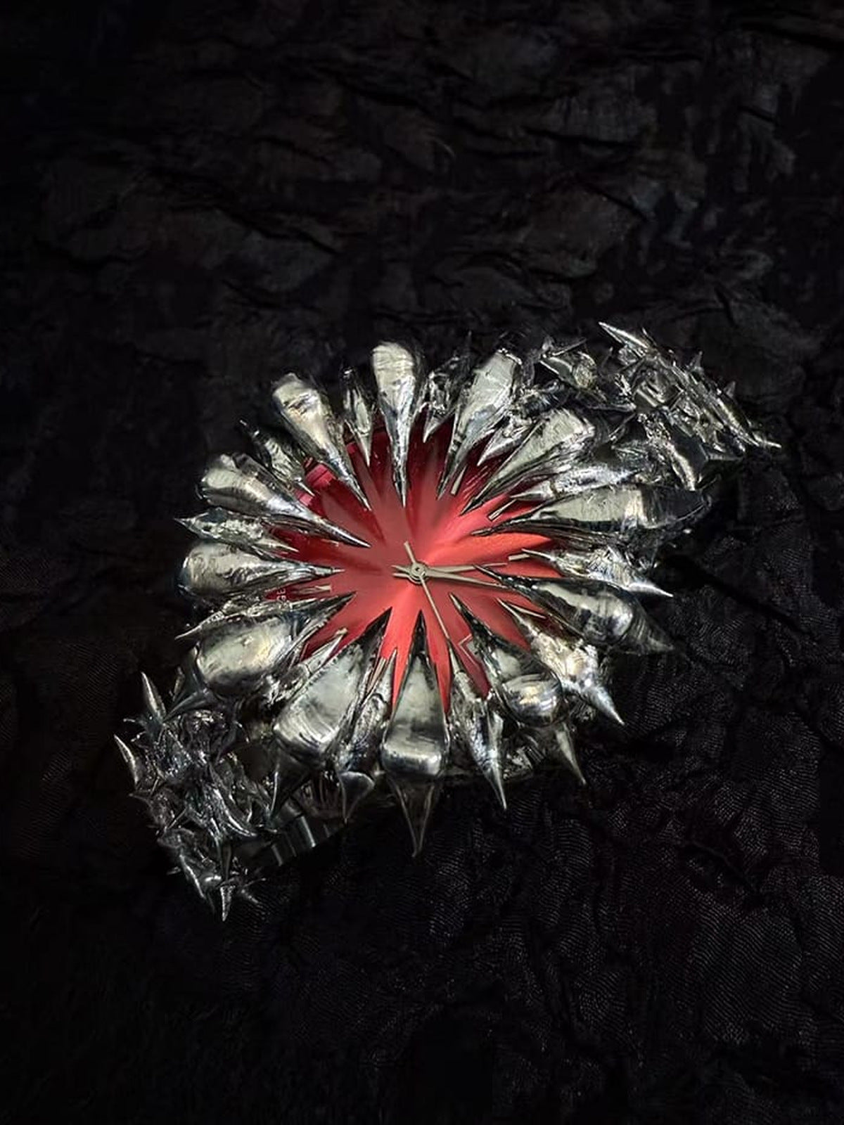 Spiked gothic watch – Red dial on dark texture | XoKool