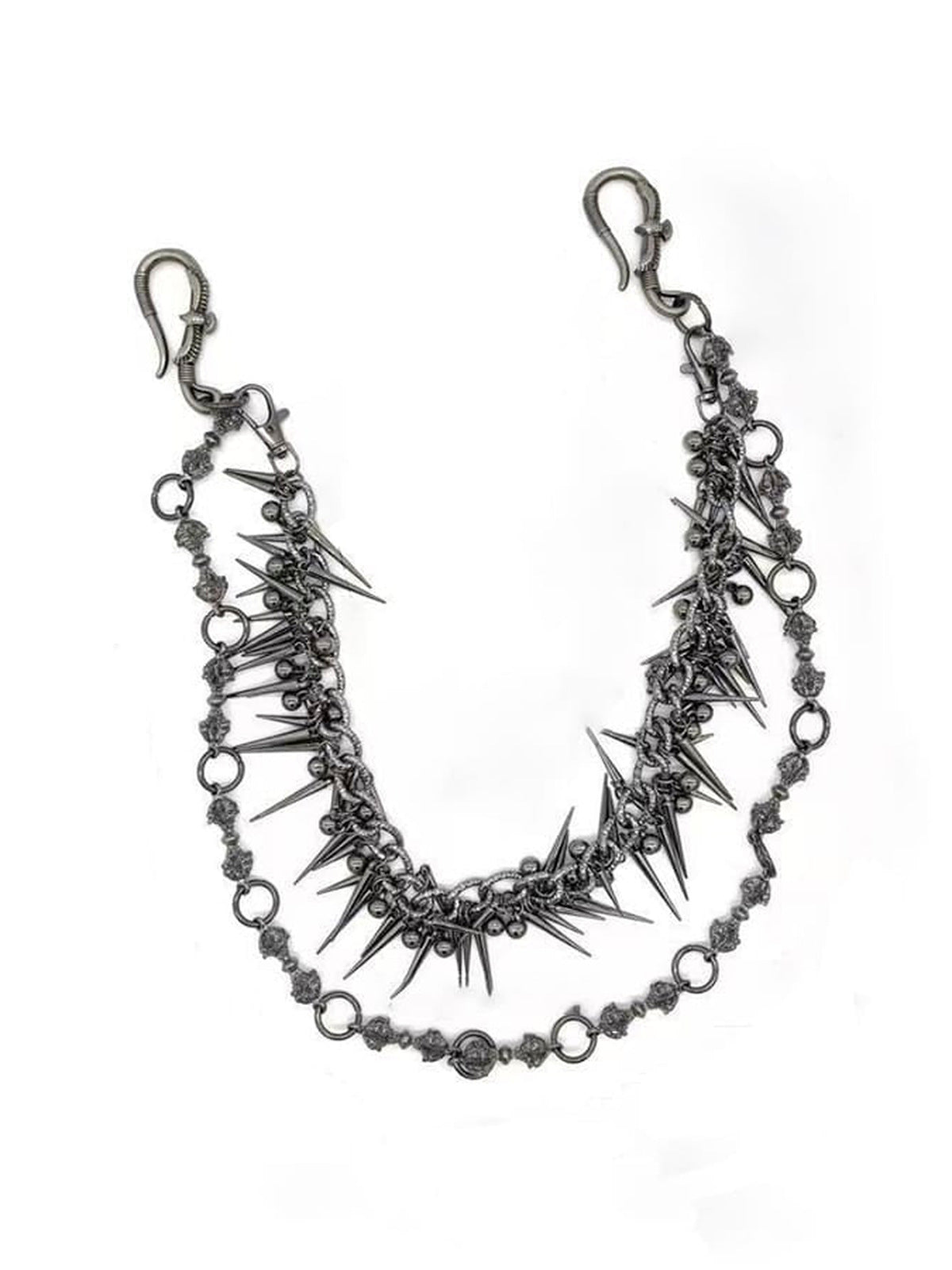 Wallet Chain mit Spikes – Doppelkette, flach liegend | XoKool