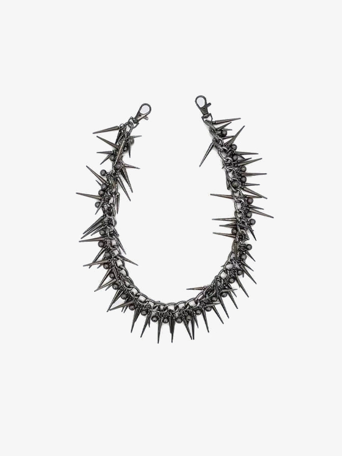 Wallet Chain mit Spikes in Gunmetal – flach liegend | XoKool