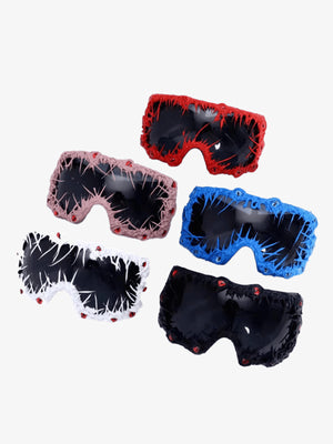 Shield-Sonnenbrille mit Spikes – Gruppe: Rot, Rosa, Weiß, Blau, Schwarz | XoKool