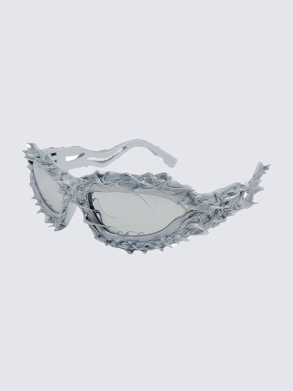 Gafas de sol con pinchos – plateado, vista en ángulo | XoKool