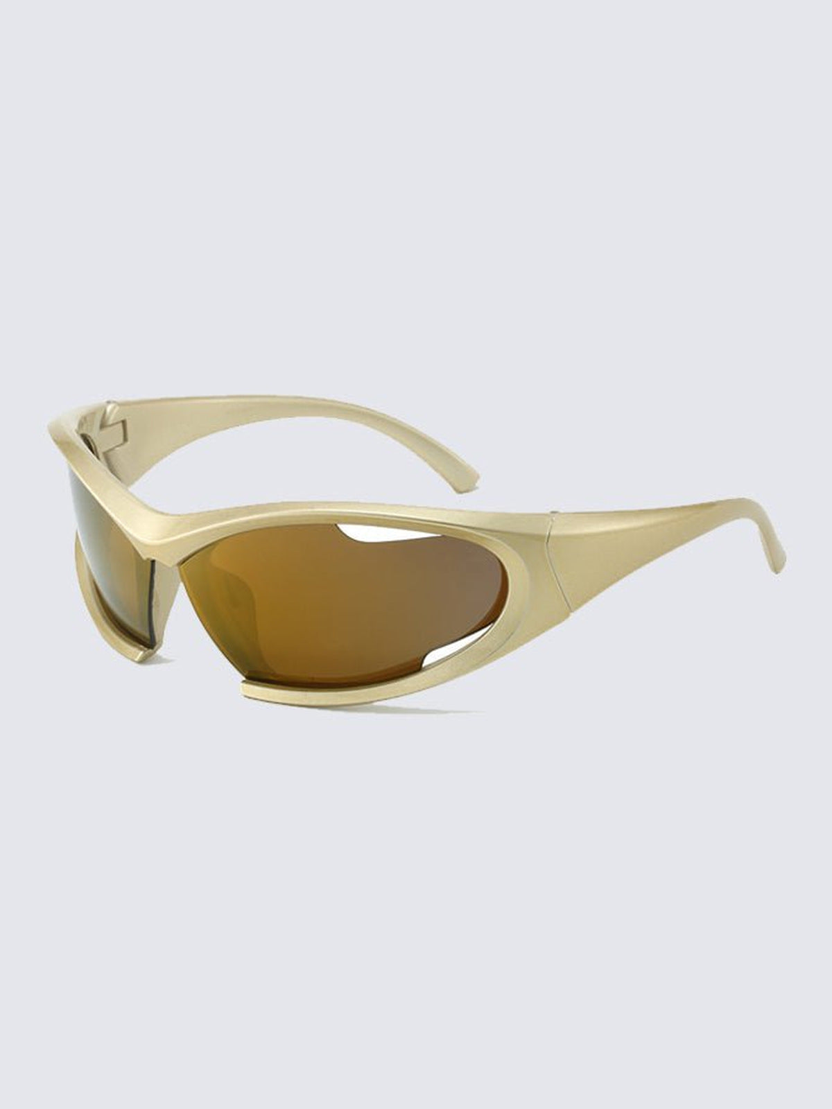 Shield-Sonnenbrille – Gold, schräge Ansicht | XoKool