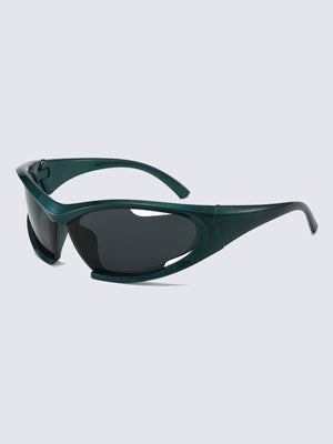 Shield-Sonnenbrille – Grün, schräge Ansicht | XoKool