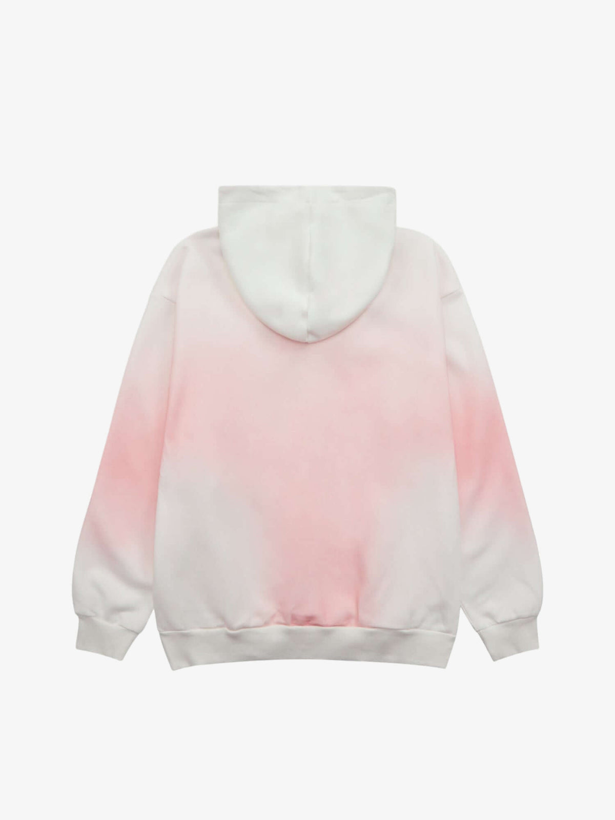 Hoodie degradado aerógrafo con letras de llamas – Blanco, vista trasera | XoKool
