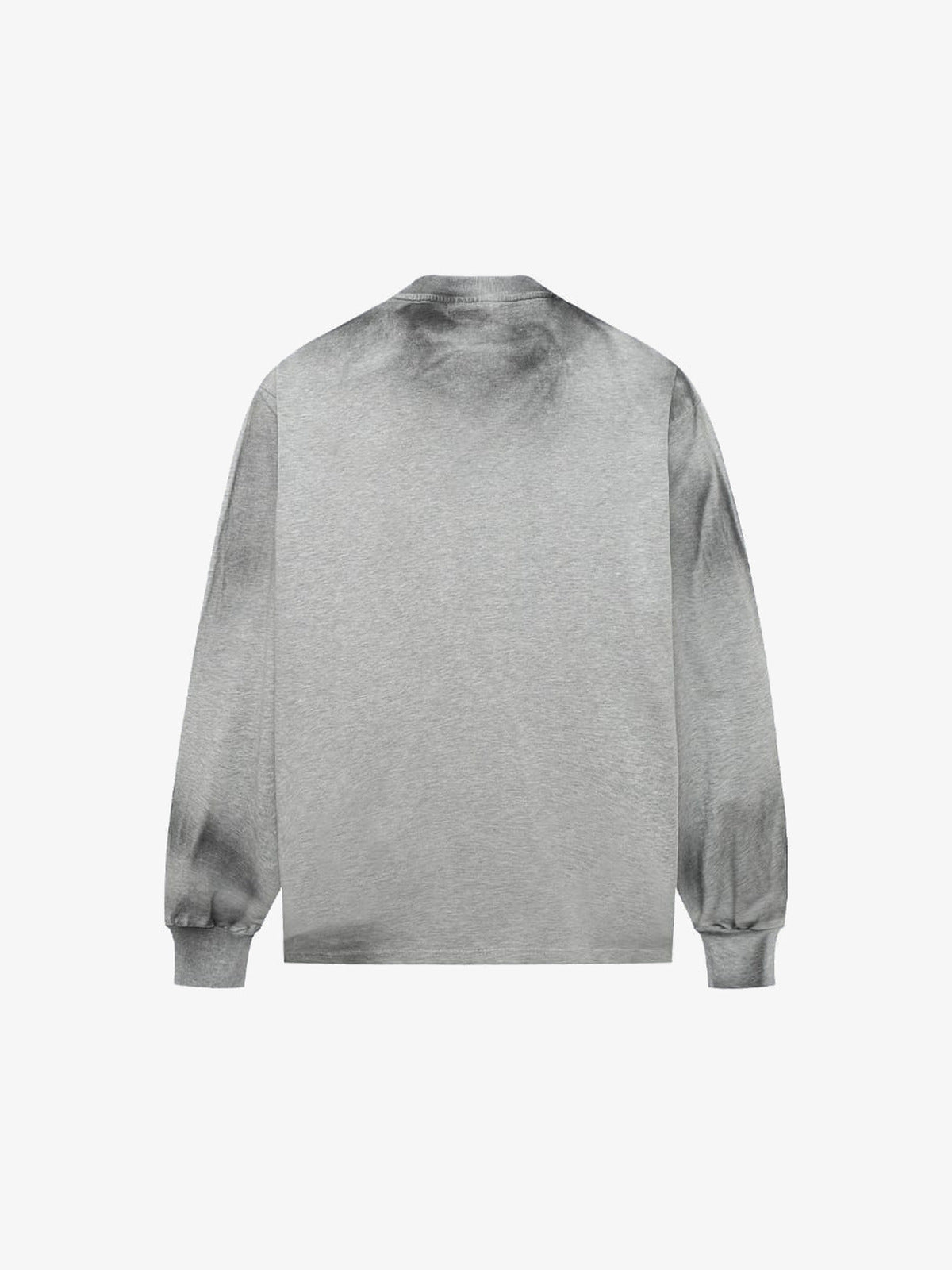 Sweatshirt mit Spray Paint Letter Graphic – Heather Grau, hinten flach | XoKool
