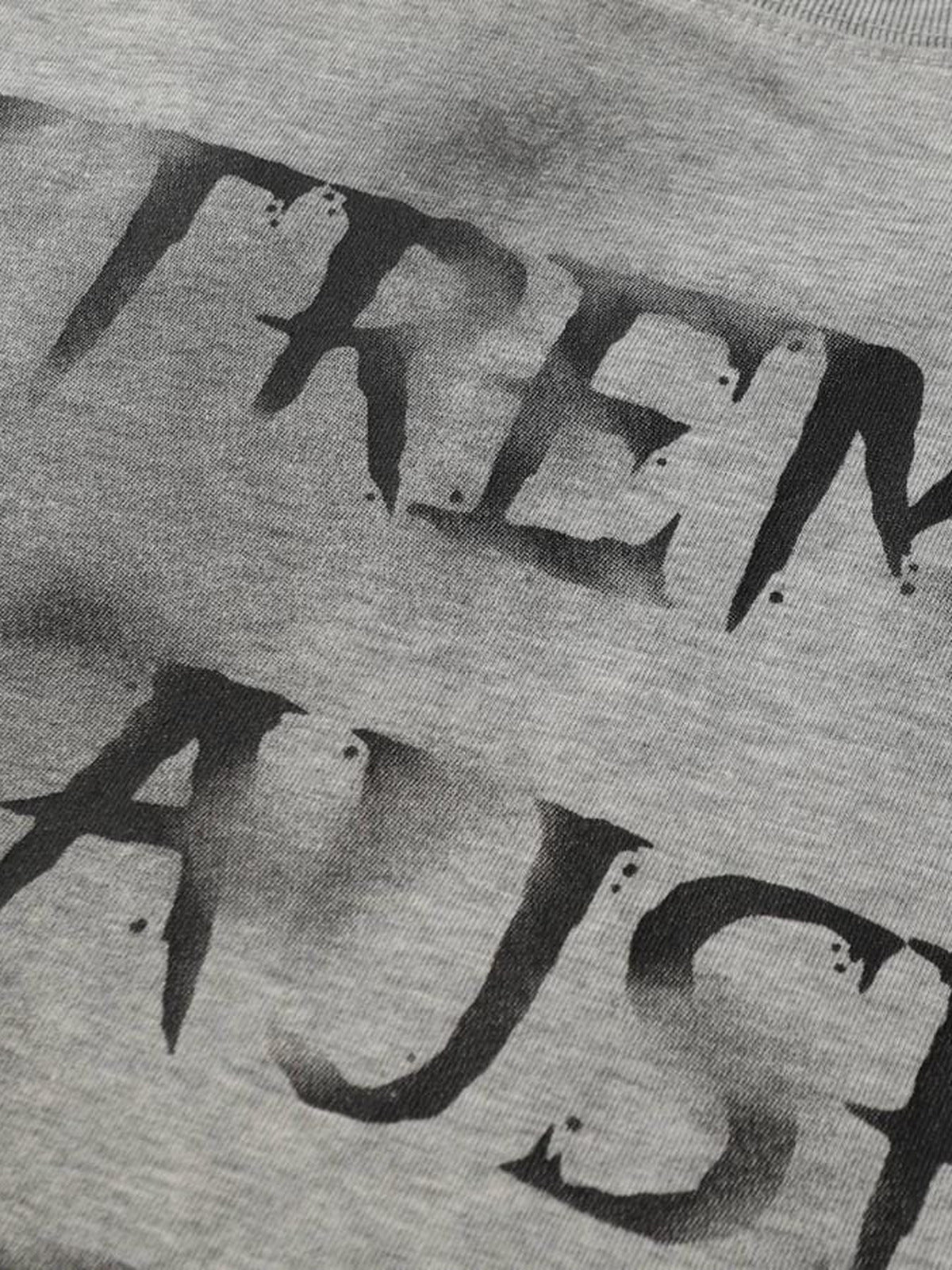 Spray Paint Sweatshirt – Heather Grau, Print, Nahaufnahme | XoKool