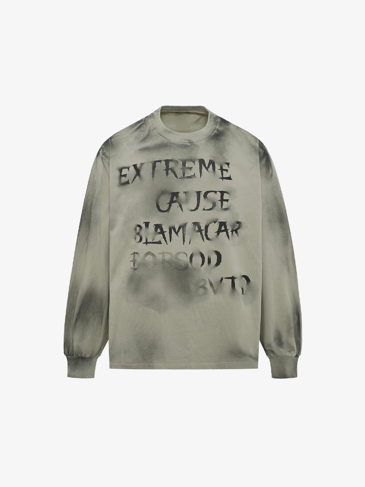 Spray Paint Sweatshirt – Salbeigrün, vorne flach | XoKool