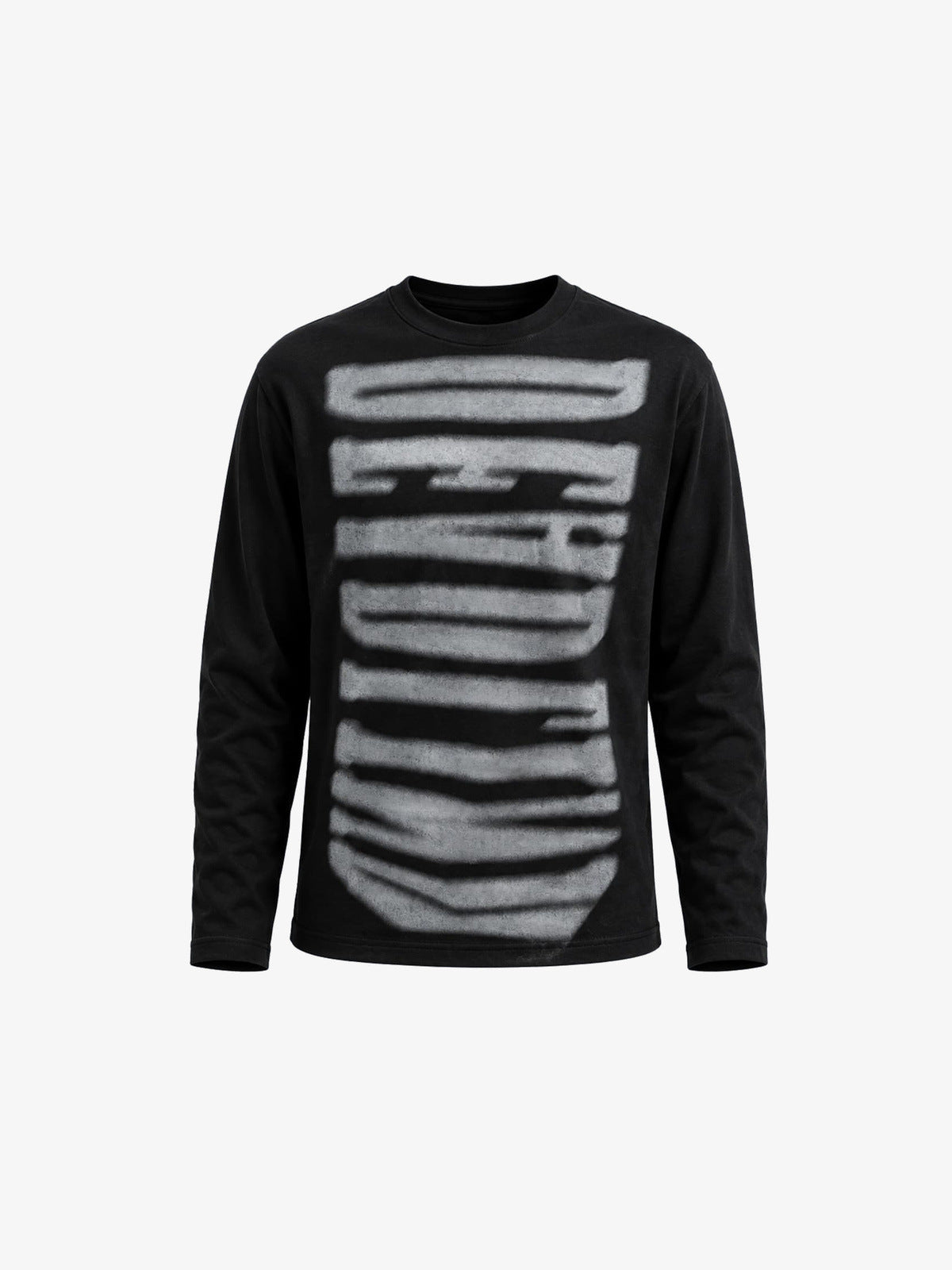 Spray Paint Lettering Graphic Longsleeve – Schwarz, Vorderansicht | XoKool