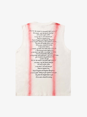 Camiseta sin mangas con pintura en spray – Blanco roto, vista trasera | XoKool