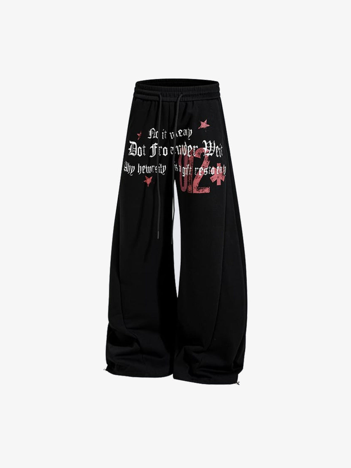 Graphic sweatpants – Black, front angle | XoKool