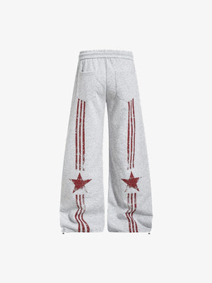 Graphic sweatpants – Heather Grey, back flat | XoKool