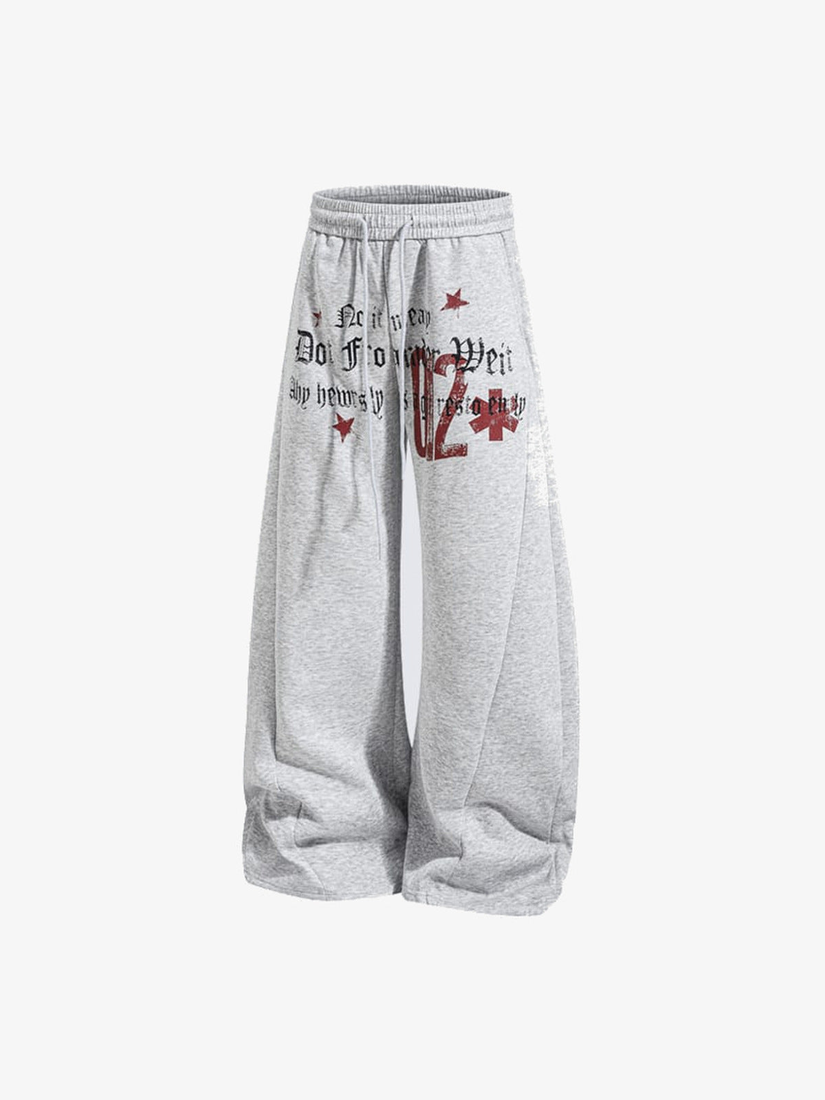 Graphic sweatpants – Heather Grey, front angle | XoKool
