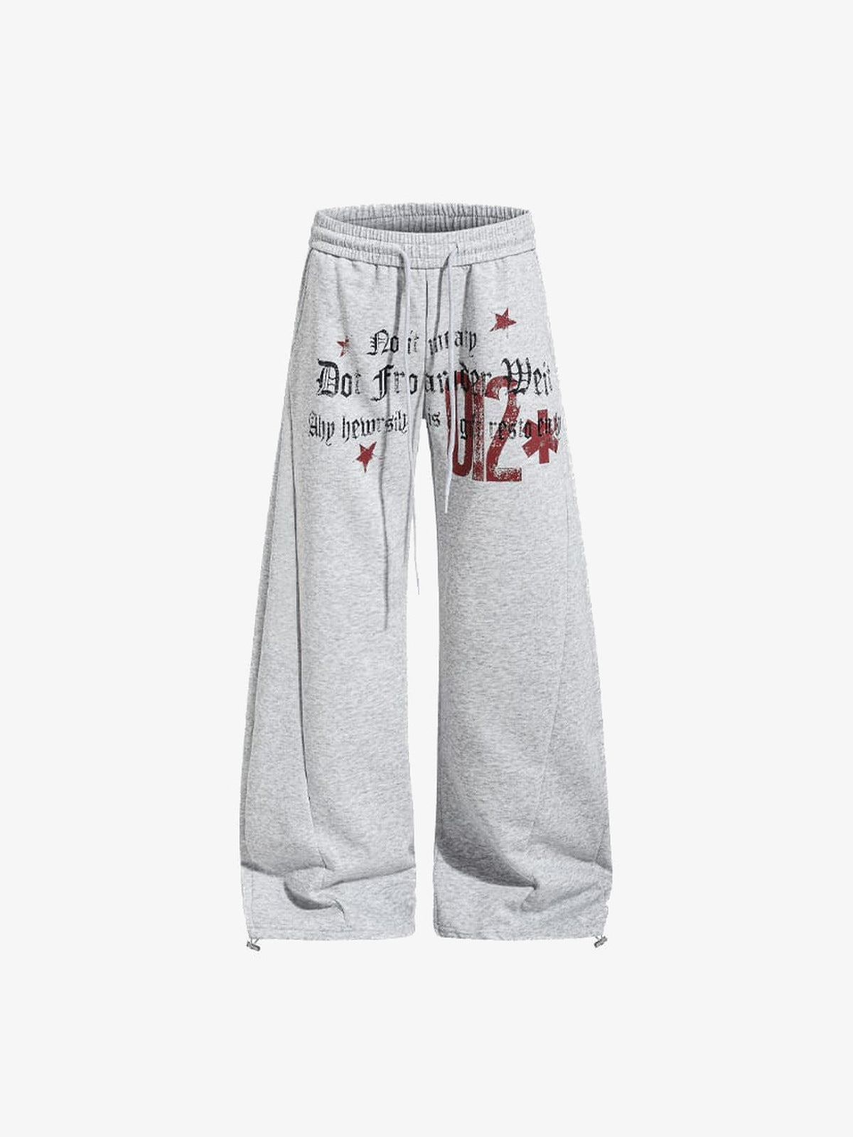 Graphic sweatpants – Heather Grey, front flat | XoKool