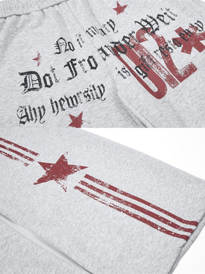 Graphic sweatpants – Heather Grey, print and back stripe close-up | XoKool