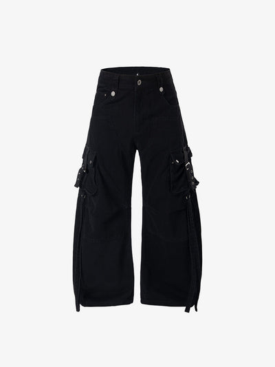 Strap Cargo Pants with Buckle Flap Pockets