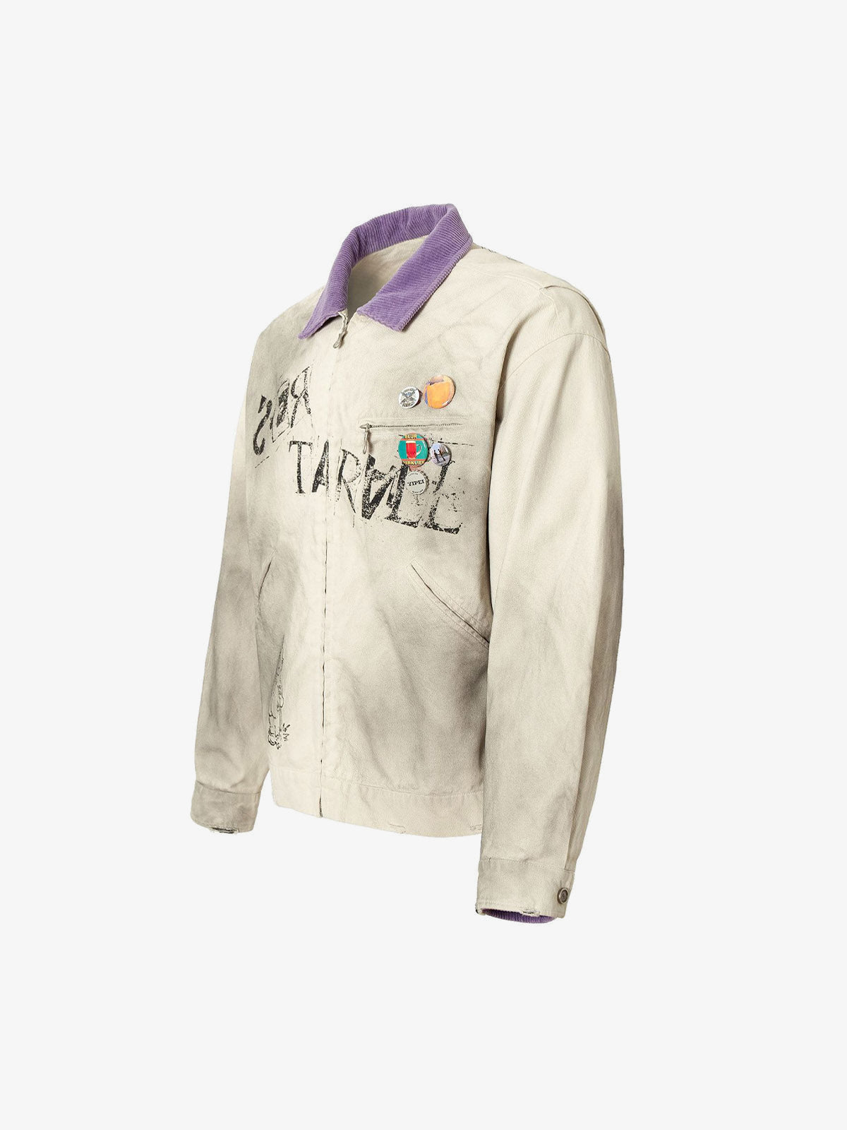 Cremefarbene Detroit Jacke – seitliche Winkelansicht | XoKool