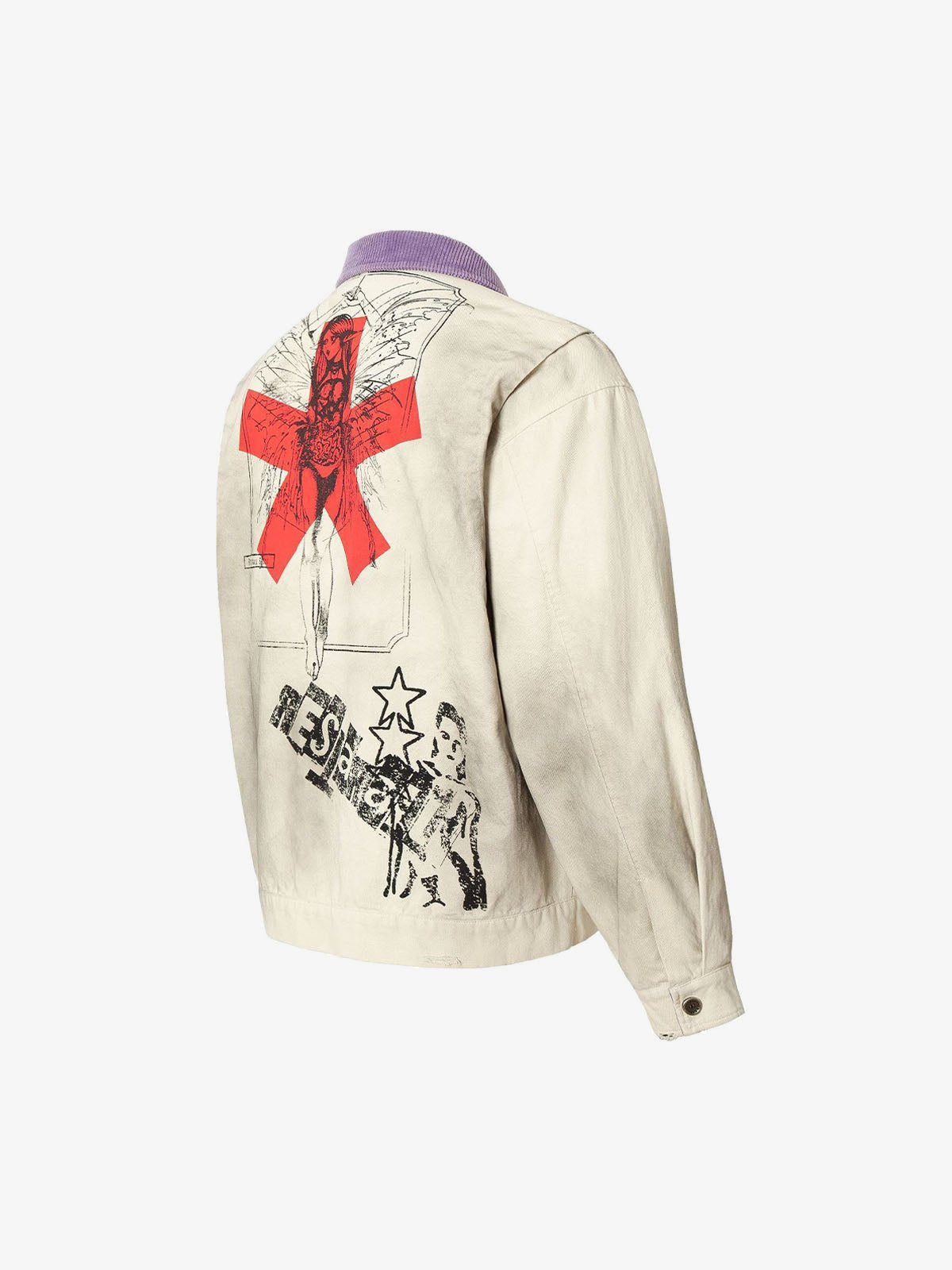 Cremefarbene Detroit Jacke – hintere Winkelansicht | XoKool