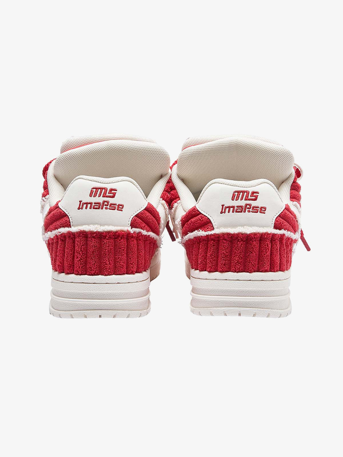 Rote Cord-Sneaker – Rückansicht | XoKool