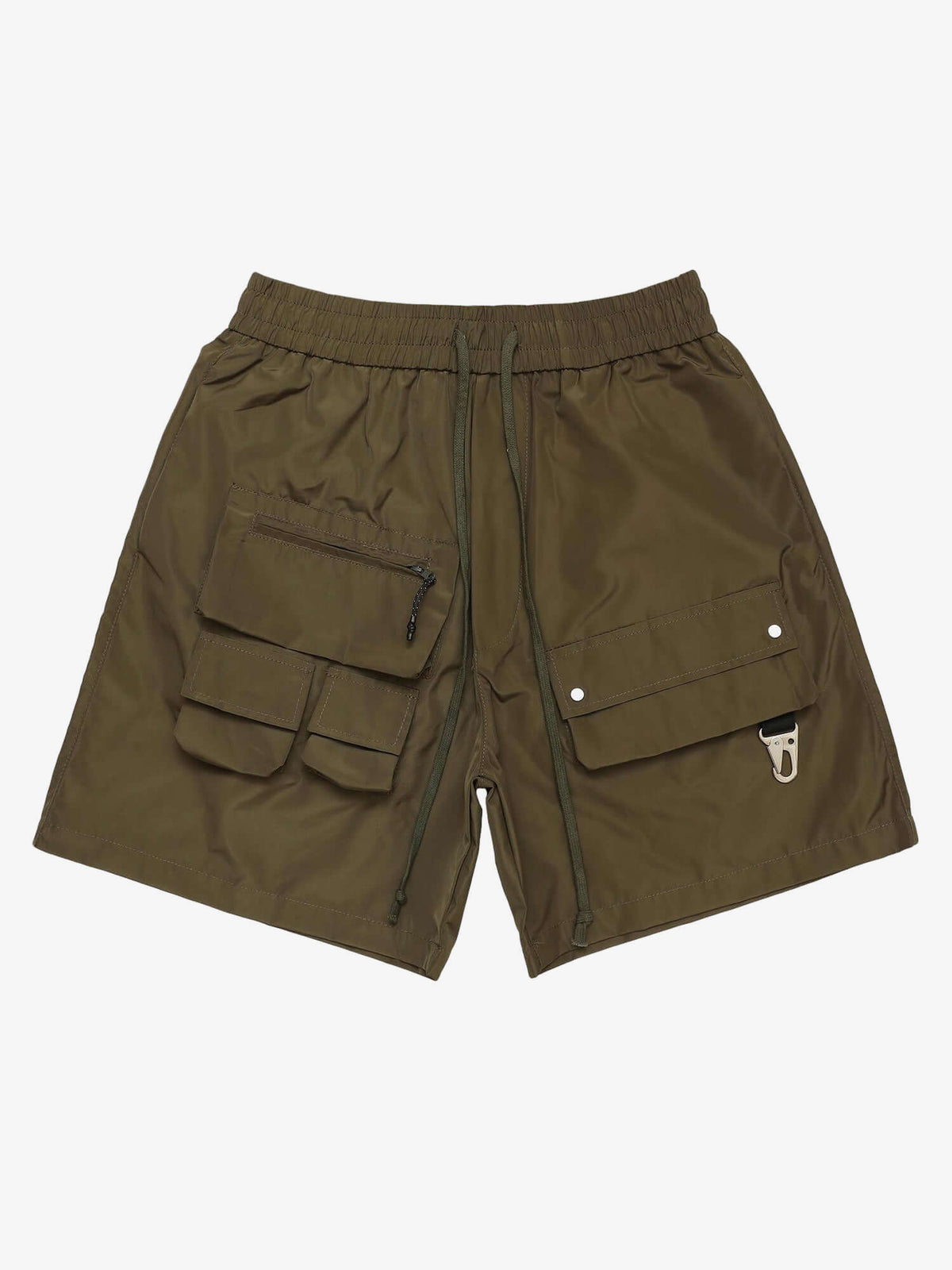 Utility Cargo Shorts mit Karabiner – Oliv, Vorderansicht | XoKool