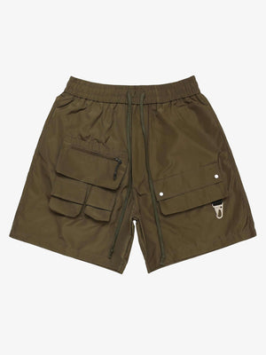 Utility Cargo Shorts mit Karabiner – Oliv, Vorderansicht | XoKool