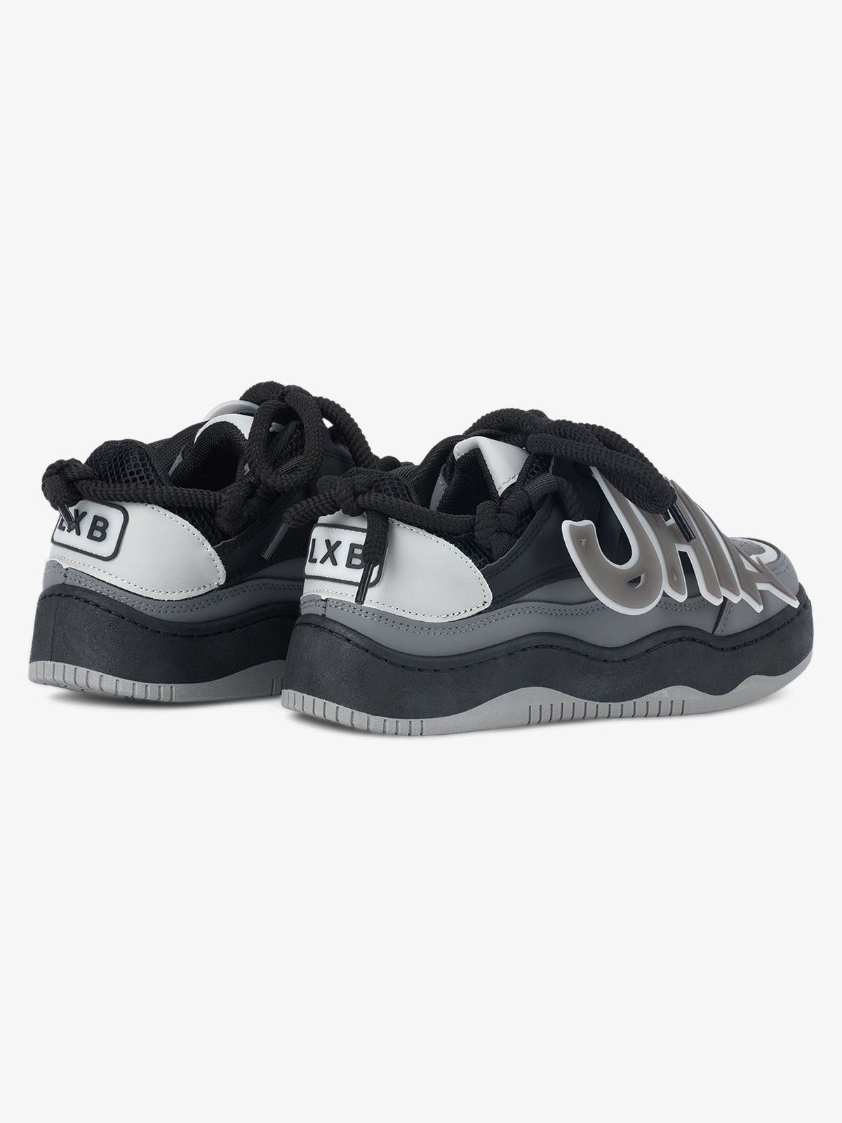Glow Graffiti Sneaker – Schwarz, von hinten 3/4 | XoKool