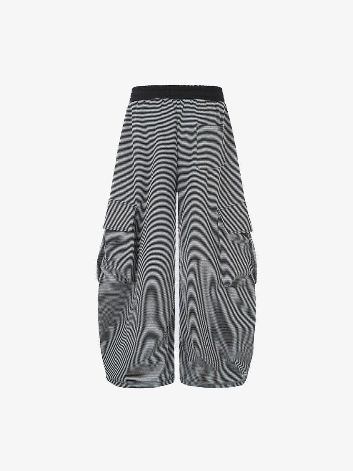 Striped Cargo Sweatpants with Star Print – Back flat | XoKool