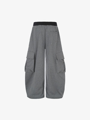 Striped Cargo Sweatpants with Star Print – Back flat | XoKool