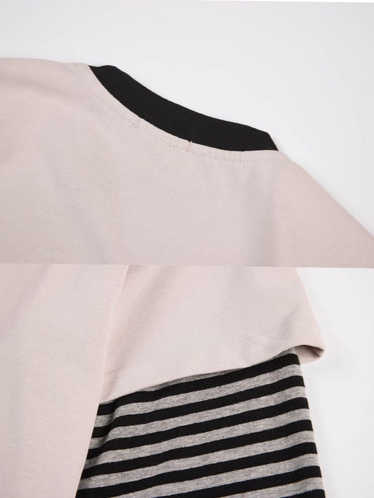 Layered T-Shirt mit gestreiften Ärmeln – Kragen und Ärmel-Layer im Detail | XoKool