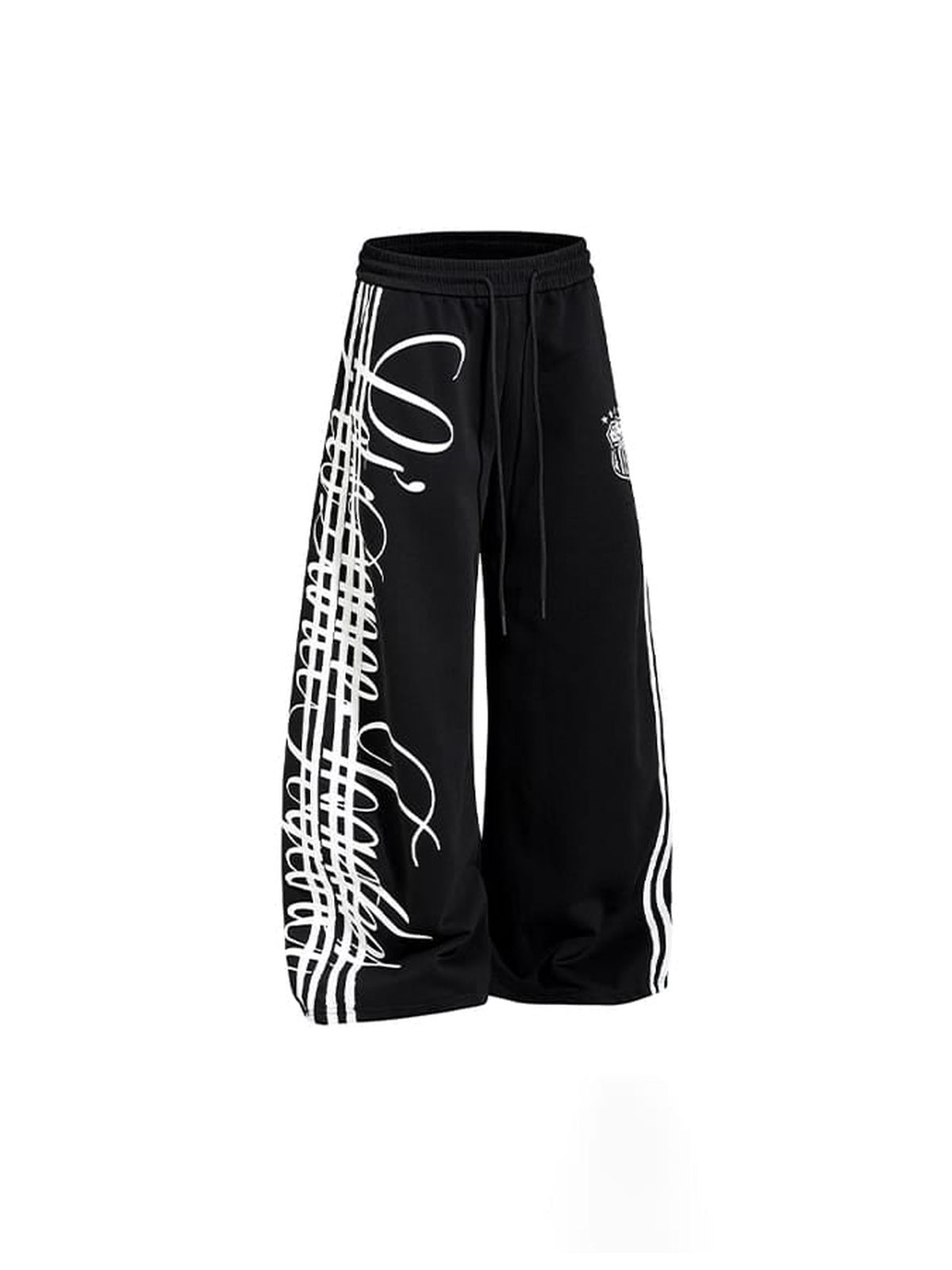 Gestreifte Jogginghose – Schwarz, Seitenansicht | XoKool