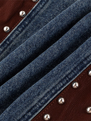 Chaleco vaquero con tachuelas, detalle de la tela y las tachuelas | XoKool