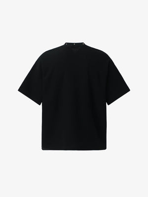 Studded Neckline Tee with Faded Portrait Grid – back, flat | XoKool