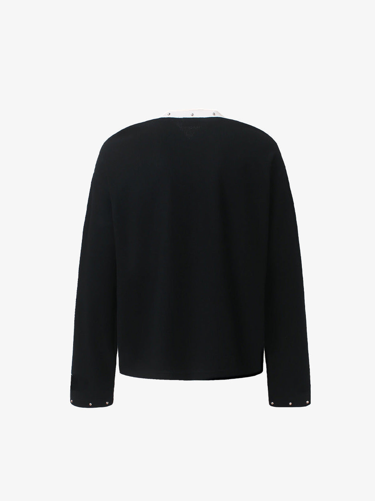 Waffelstrick Longsleeve mit Nieten und Lips Print – Rückseite | XoKool