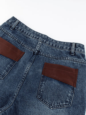 Wide Leg Jeans mit Nieten – Nahaufnahme der hinteren Taschen | XoKool
