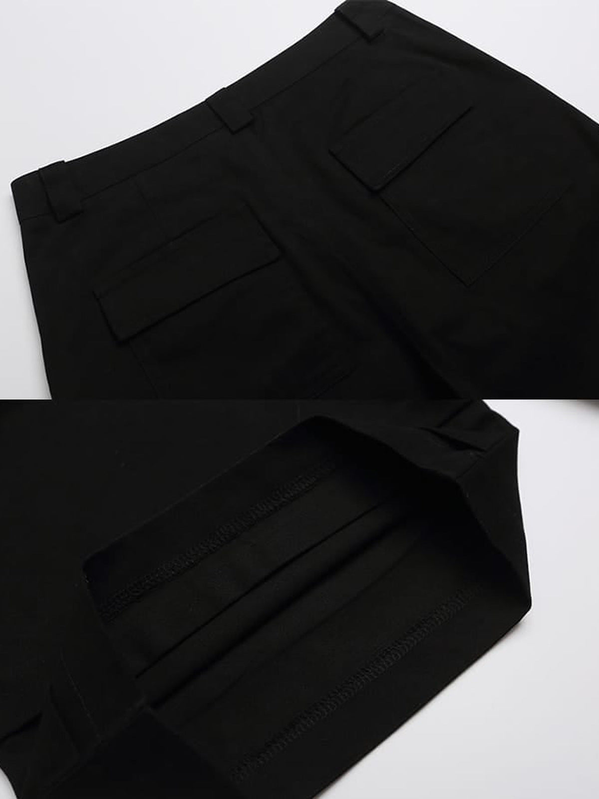 Shorts mit Nieten – Schwarz, Detail der Gesäßtasche | XoKool