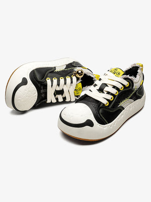 Big toe patchwork sneakers – Black pair, top and sole | XoKool